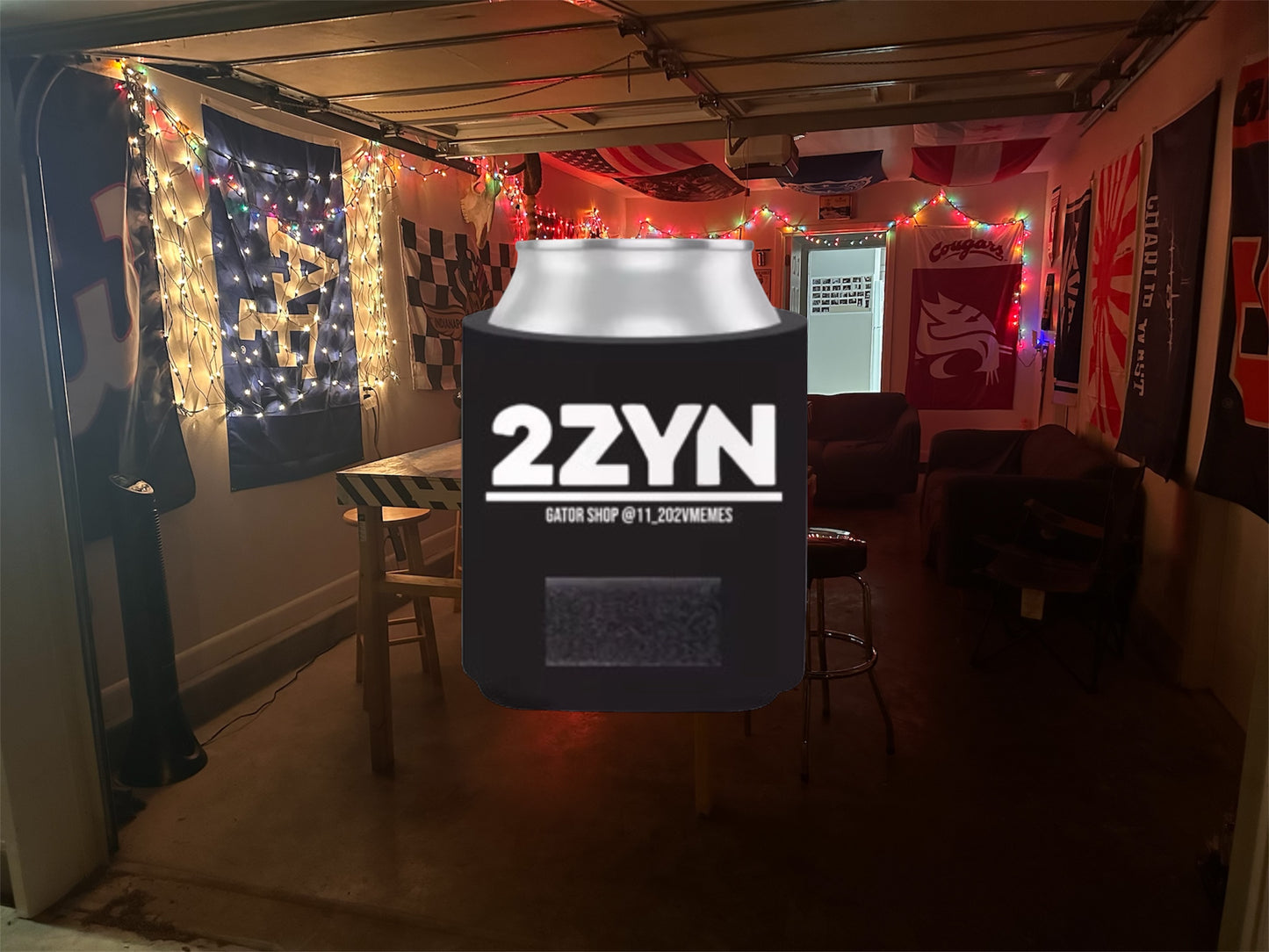 “Twos In” Pen Tab Koozie BLACK