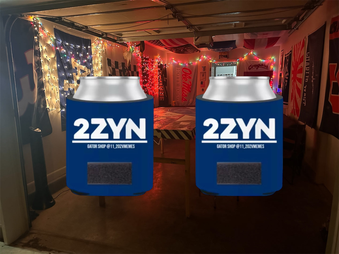 “Twos In” Pen Tab Koozie BLUE (2 Pack)